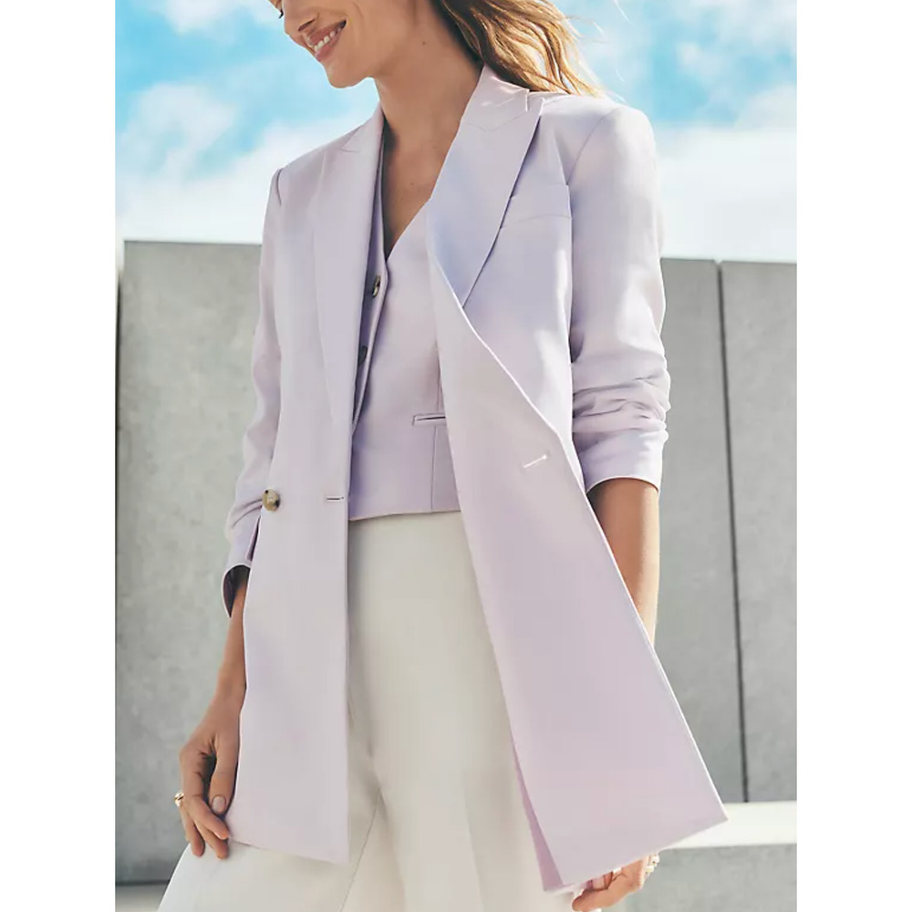 NEW ANN TAYLOR ORCHID HUSH PURPLE PETITE MODERN BLAZER JACKET SZ 6P